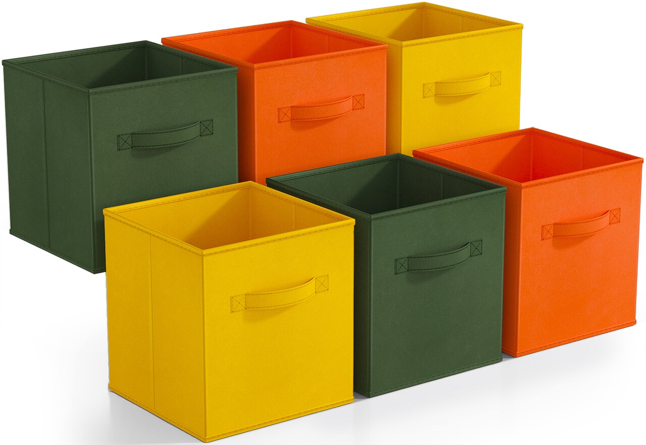 Sorbus 6 Pack 11 Inch Foldable Storage Cubes with Handles- for Organizing Home, Shelves, Nursery, Playroom, Closet and More